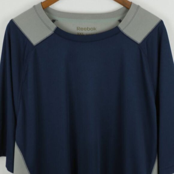 Reebok Men's 3XL Blue & Gray Crewneck Short Sleeve Activewear Tech Tee - Picture 2 of 7